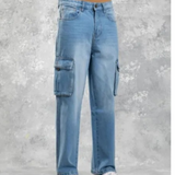 Baggy Cargo Jeans Light Blue